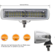 18W LED Boat - 9-32Volts - White casing - spreader light - Emmitt Color: Dual color / Blue & White - Aluminum Alloy Metal  - WK-WDU18BW - AZLED